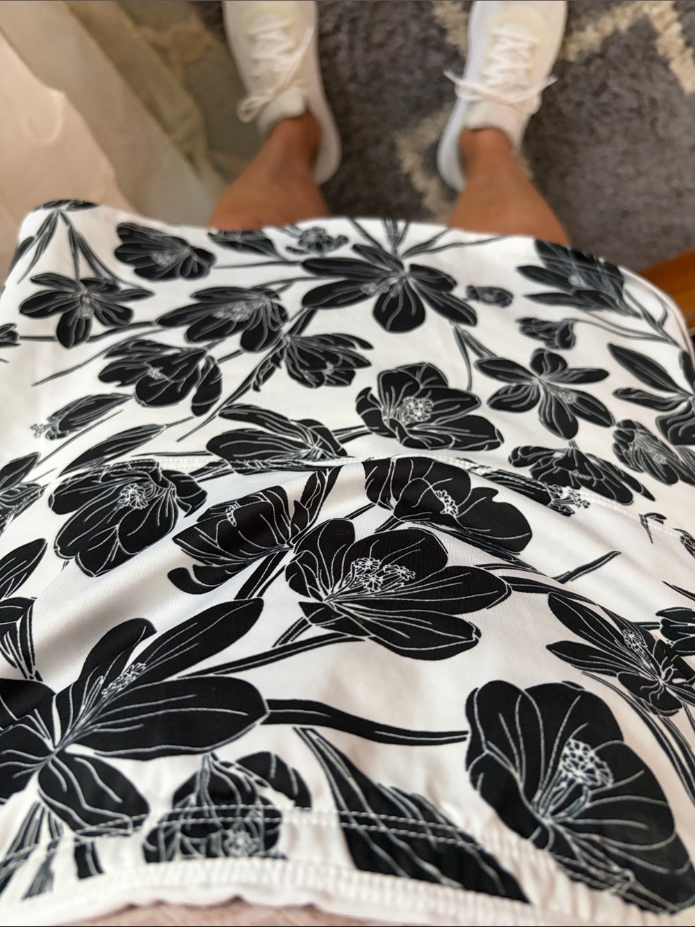 Tail Black & White Floral Mini Skirt